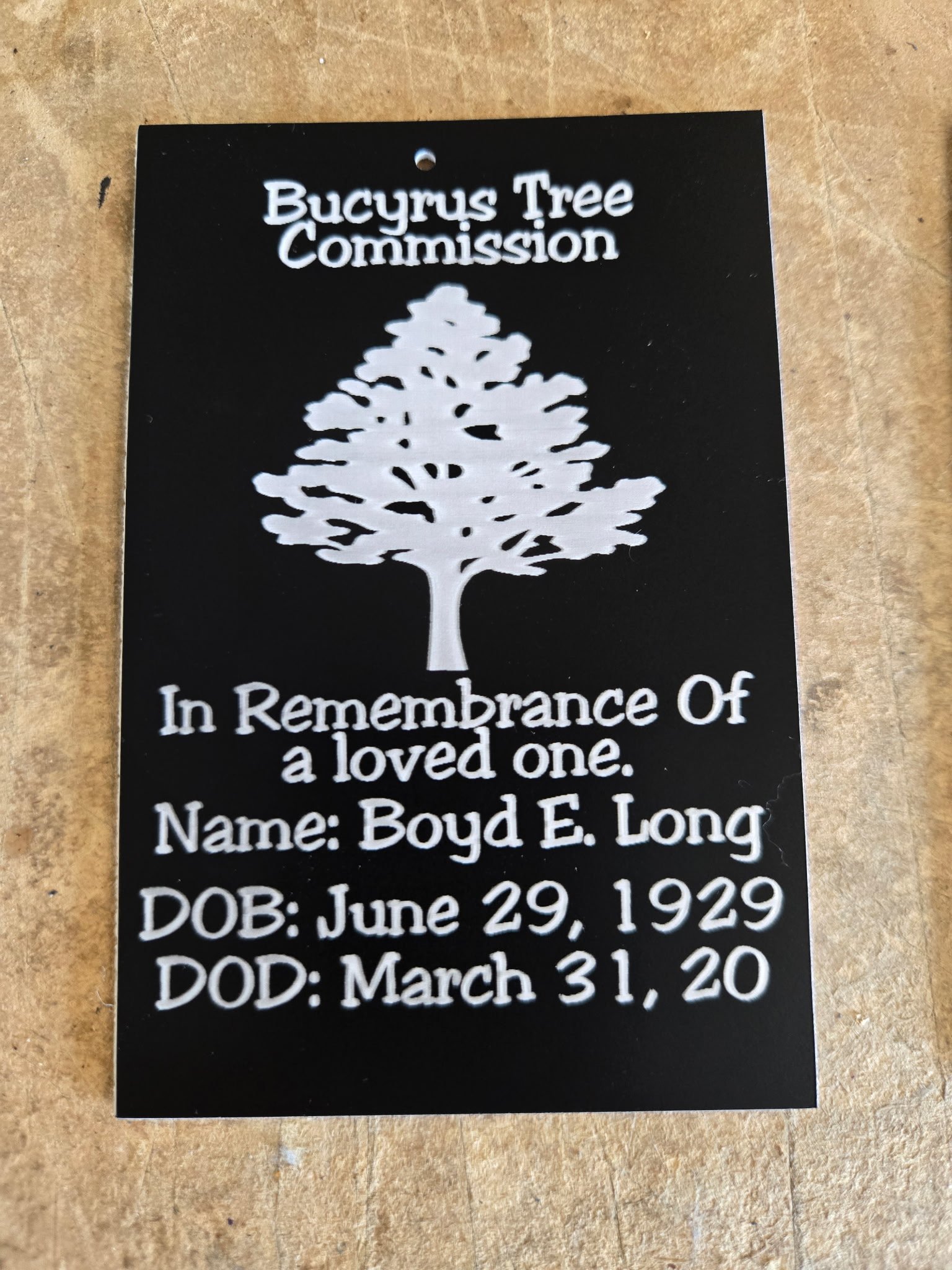 Engraved Plaque